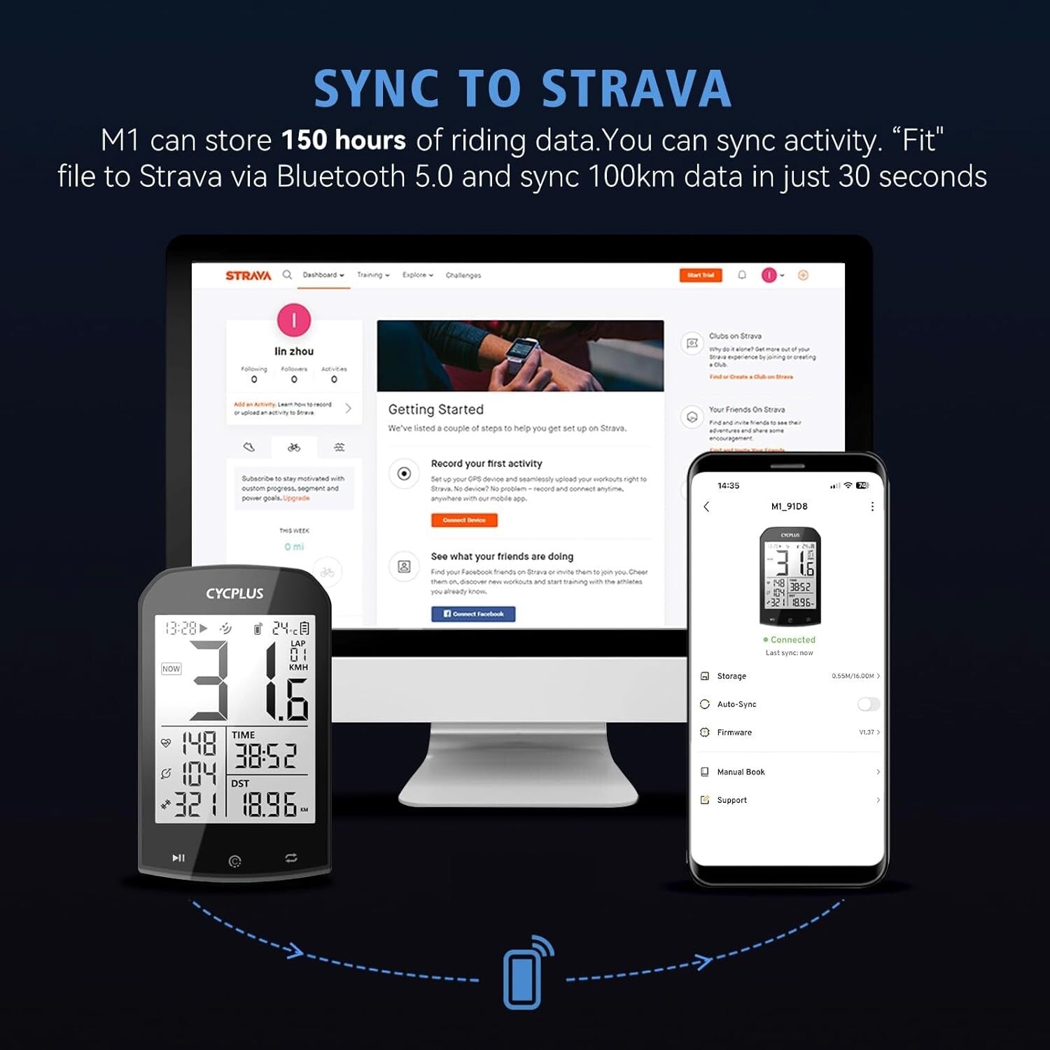 Advanced Wireless Bike Speedometer with 60-Hour Battery Life & IPX6 Protection