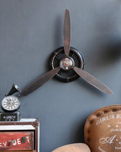 Load image into Gallery viewer, Antique Airplane Propeller Wall Clock - Vintage Metal Art for Living Spaces