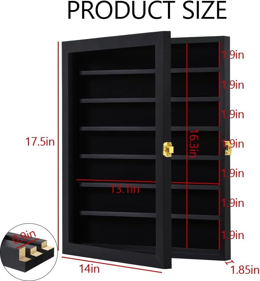 Elegant Knife Display Cabinet with 7 Removable Shelves - Black Velvet Lining