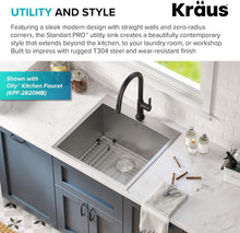 Load image into Gallery viewer, Durable 22-Inch Stainless Steel Laundry Sink with Premium Bottom Grid Included