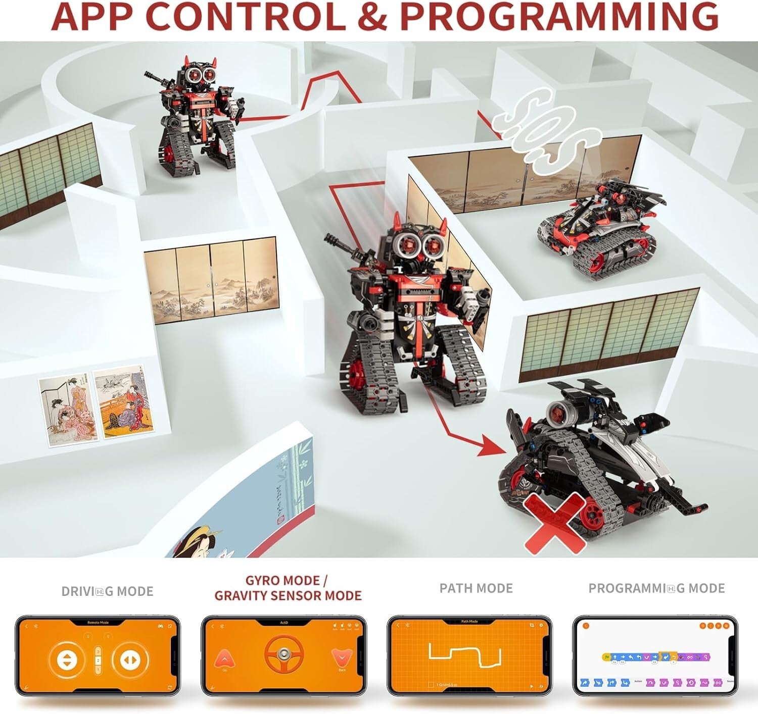 Educational 5-In-1 RC Robot Kit: Samurai & Ninja Building Blocks for Ages 6-12