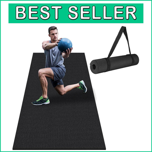 Eco-Friendly Large Workout Mat 6'x2' & 6'x4' - Heavy-Duty with Lifetime Warranty