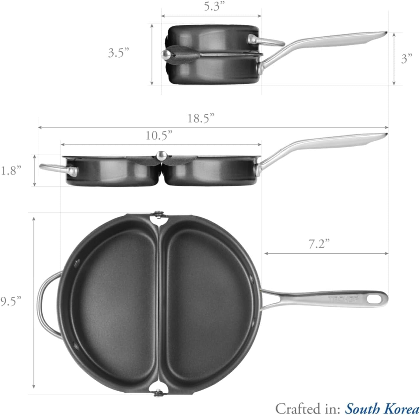 Premium Nonstick Omelette Pan Made in Korea - 450°F Oven Safe & Dishwasher Safe