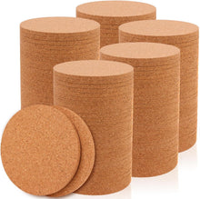 Load image into Gallery viewer, Set of 200 Round Cork Coasters - 4" Heat Resistant &amp; Absorbent for Home Use