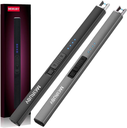 2-Pack Rechargeable USB Electric Candle Lighter - Windproof & Elegant Design