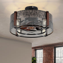Load image into Gallery viewer, Bladeless Flush Mount Ceiling Fan with Timer - Vintage Style for Small Spaces
