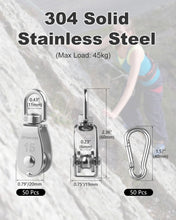 Load image into Gallery viewer, Premium 50 Pack M15 Pulleys with 360° Rotation - Ideal for Lifting and Rigging