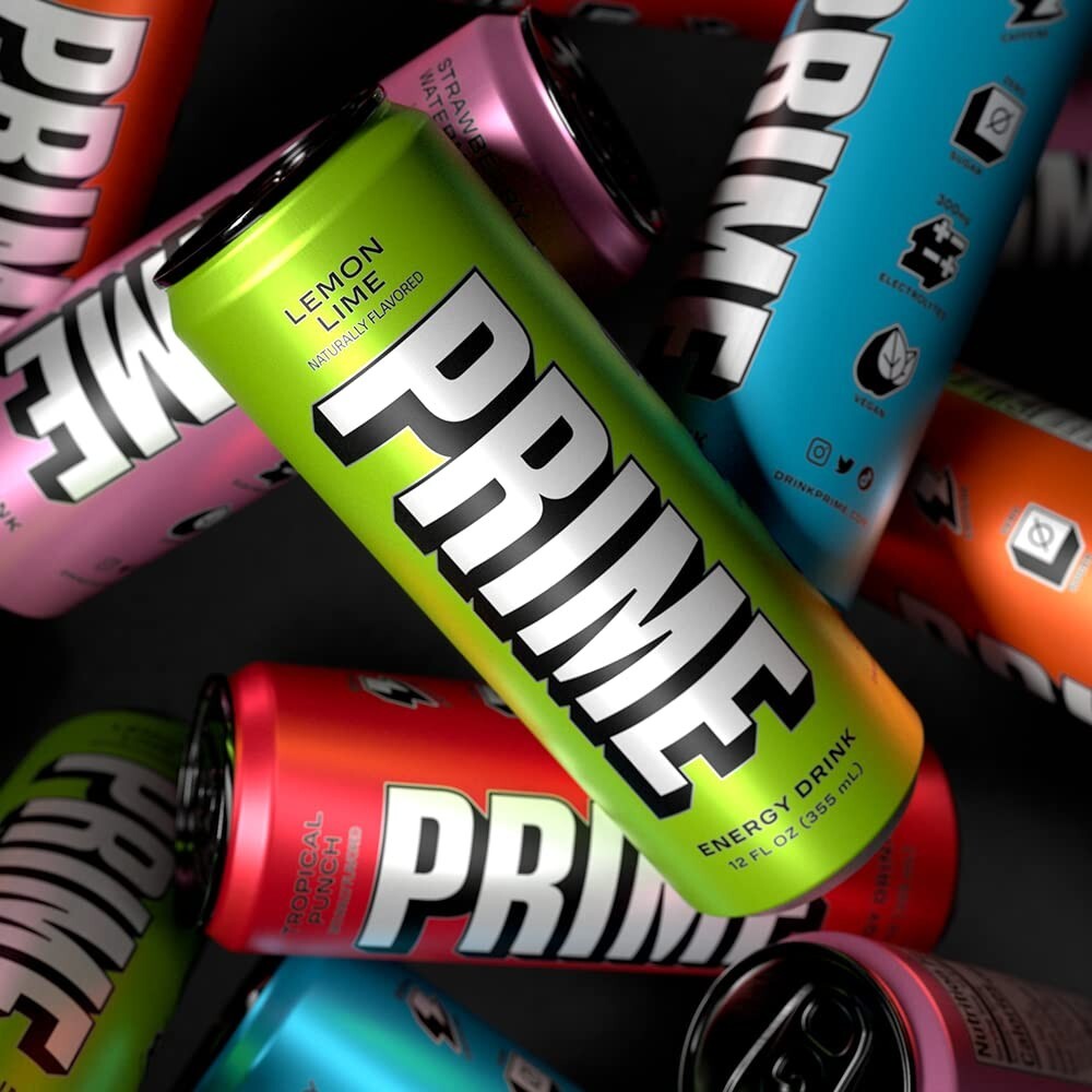 High-Performance PRIME Energy Drink | Lemon Lime Flavor - 12 Pack Caffeine Boost