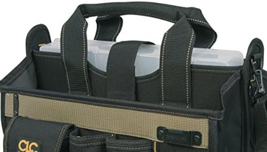 CLC 16 In. Tool Bag with Padded Handles & Compartment Tray for Tool Organization