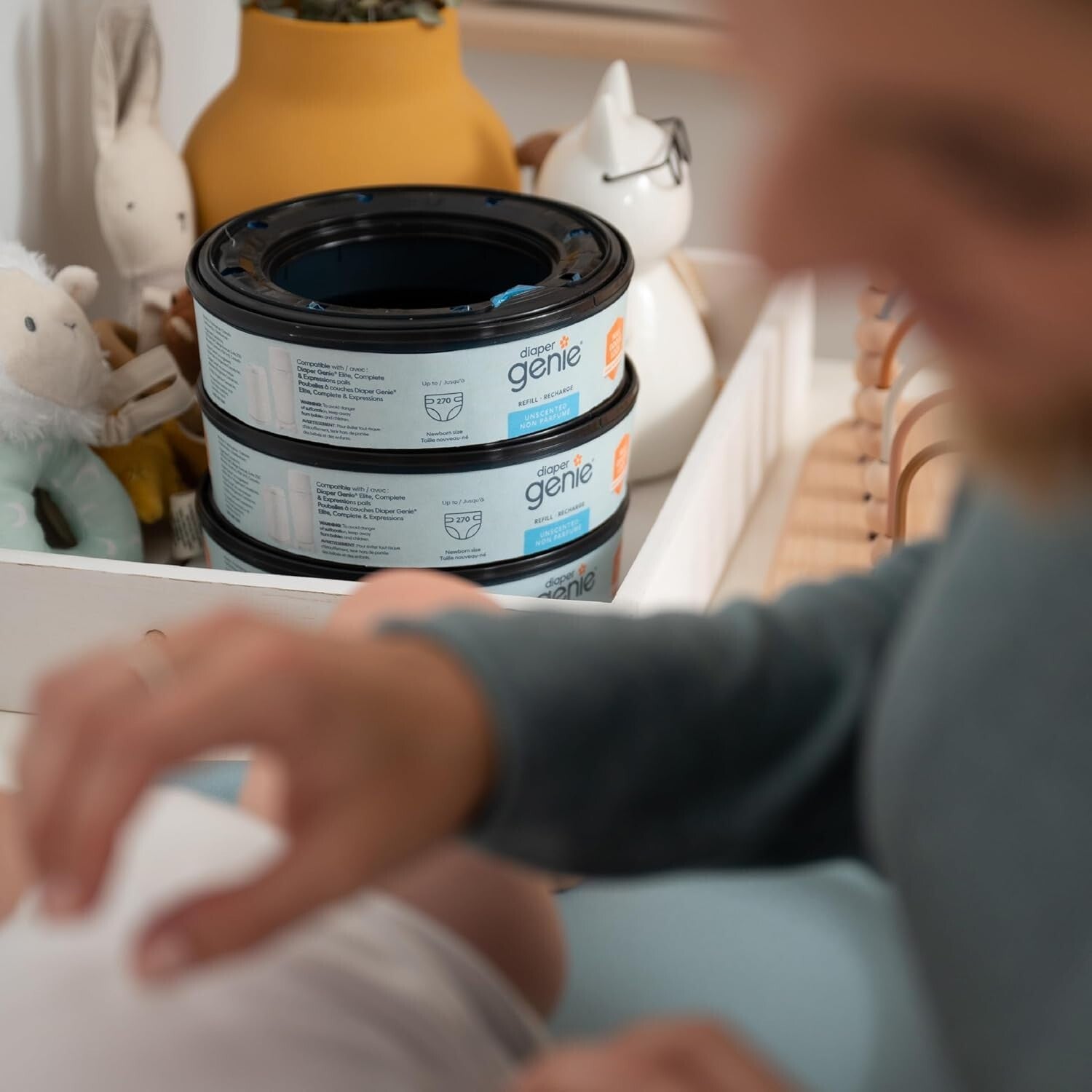 Discreet 270 Count Diaper Pail Refills - Unscented with Antimicrobial Protection