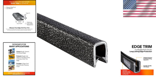 Premium 100' Flexible Edge Trim with Excellent Grip for Sharp Surface Protection