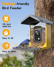 Load image into Gallery viewer, Solar-Powered Bird Feeder with 1080P Camera &amp; 32G Memory Card - Orange Elegance