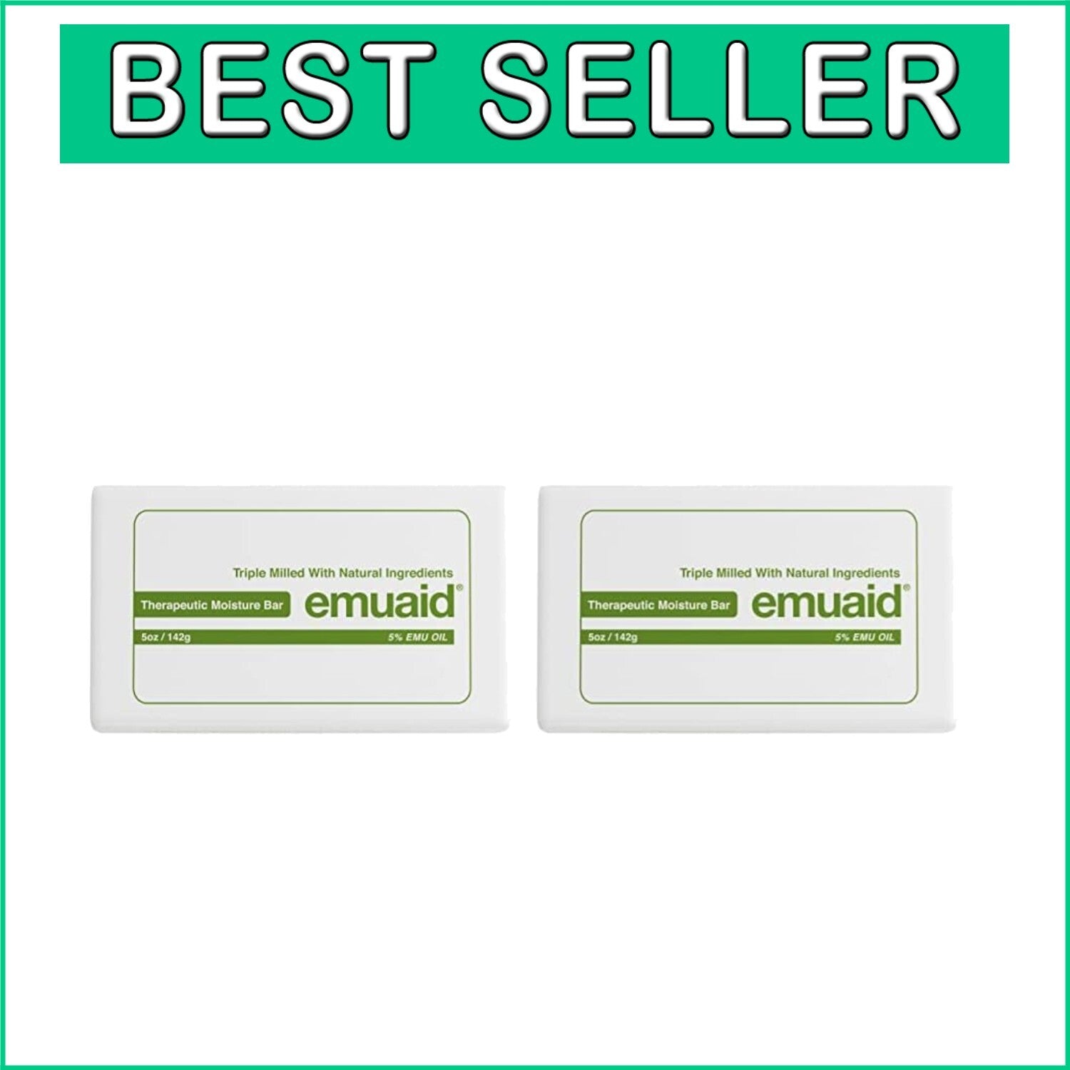 Pack of 2 Therapeutic Moisture Bars - Heal Your Skin with Emu Oil & Tea Tree
