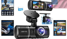 Load image into Gallery viewer, Triple Channel 1080P Dash Cam - Front, Rear &amp; Cabin Camera for Total Safety