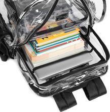 Load image into Gallery viewer, Lightweight Heavy Duty Transparent Backpack with Laptop Sleeve and Pockets