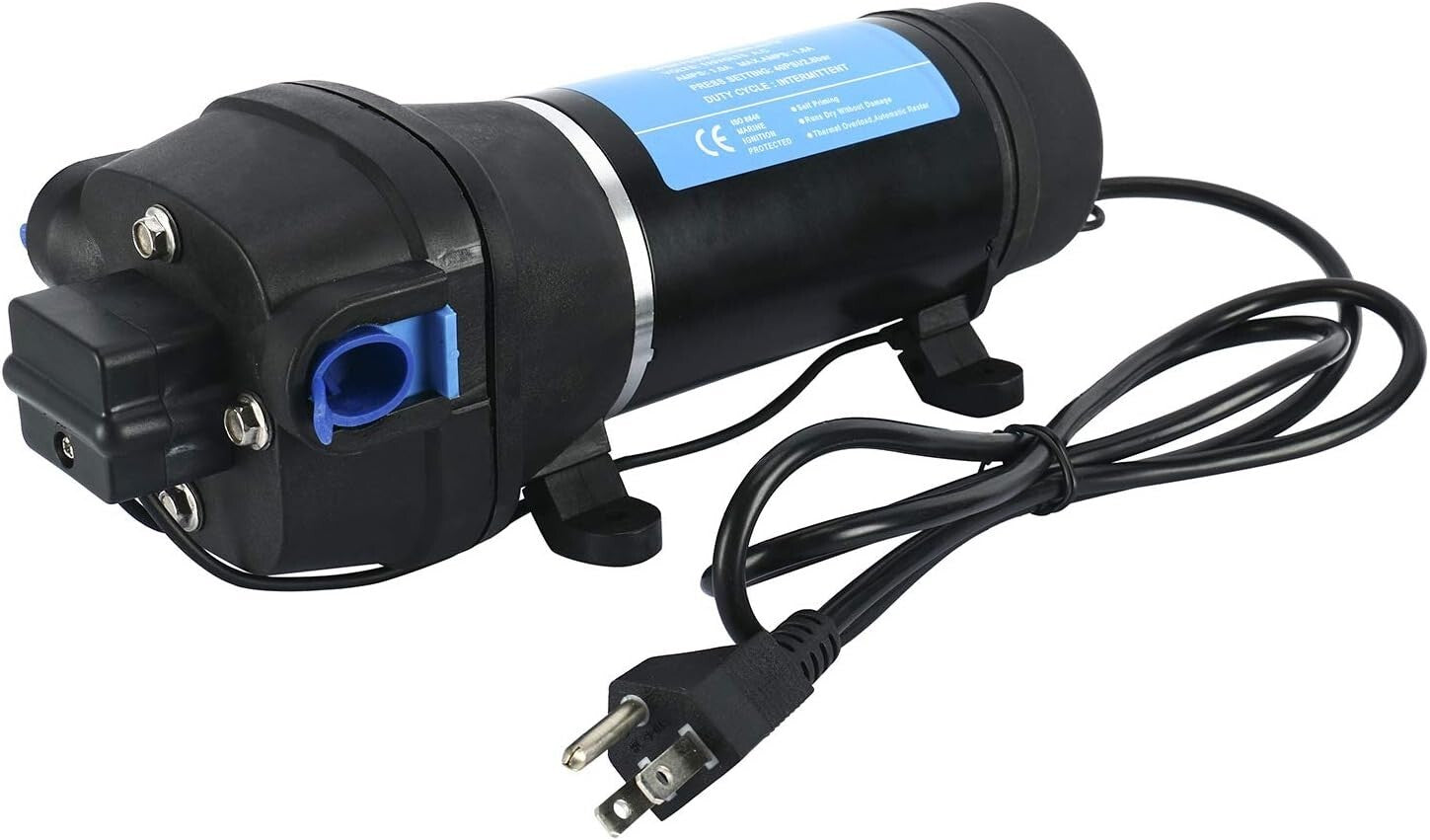 40 PSI Self-Priming Water Diaphragm Pump – Perfect for Boats and Campers