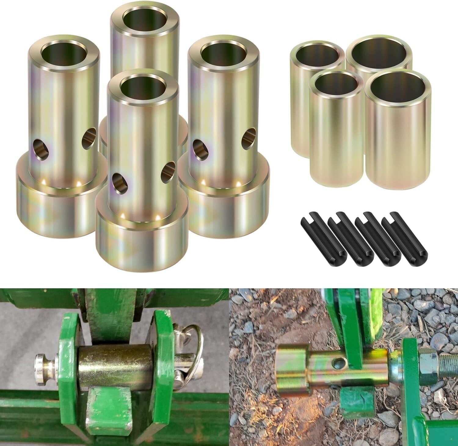 2 Pairs of Quick Hitch Adapter Bushings for Category 1 Tractor Implements