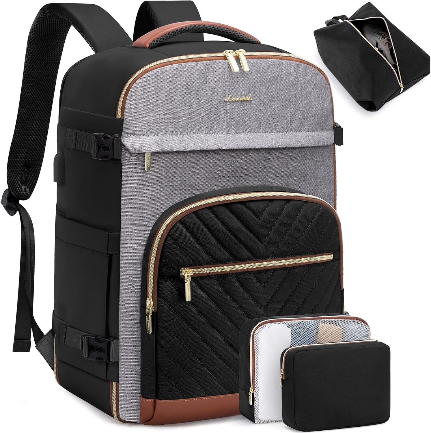 Portable Travel Backpack for Women: TSA Approved 40L Carry-On with Packing Cubes