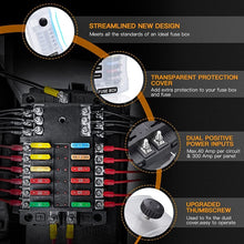 Load image into Gallery viewer, LED Indicator 12-Way Fuse Block with Spare Slots - Safe Circuit Protection Tool