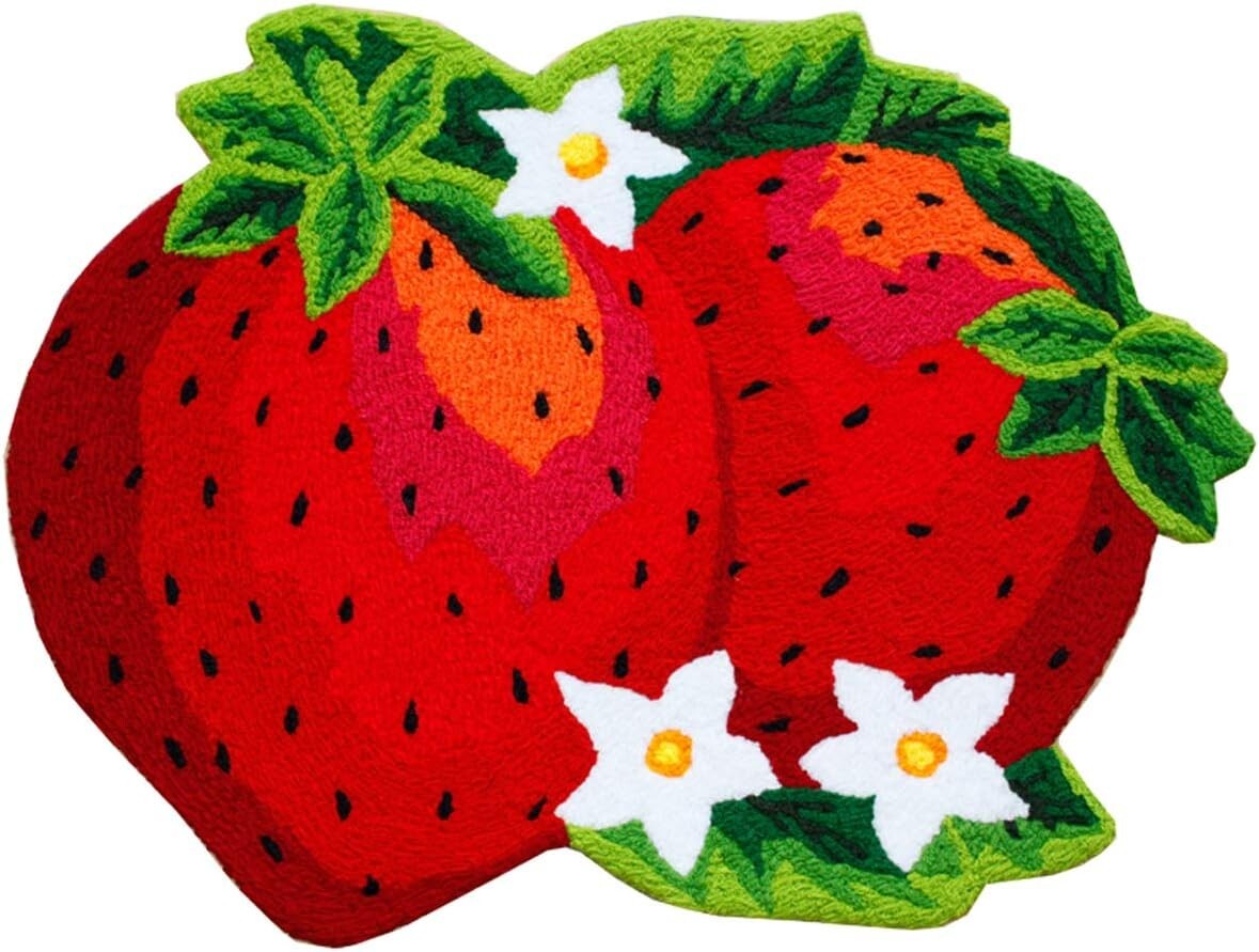 Cute Strawberry-Shaped Non-Slip Bath Mat for Kids - 32x24 Inch Delight