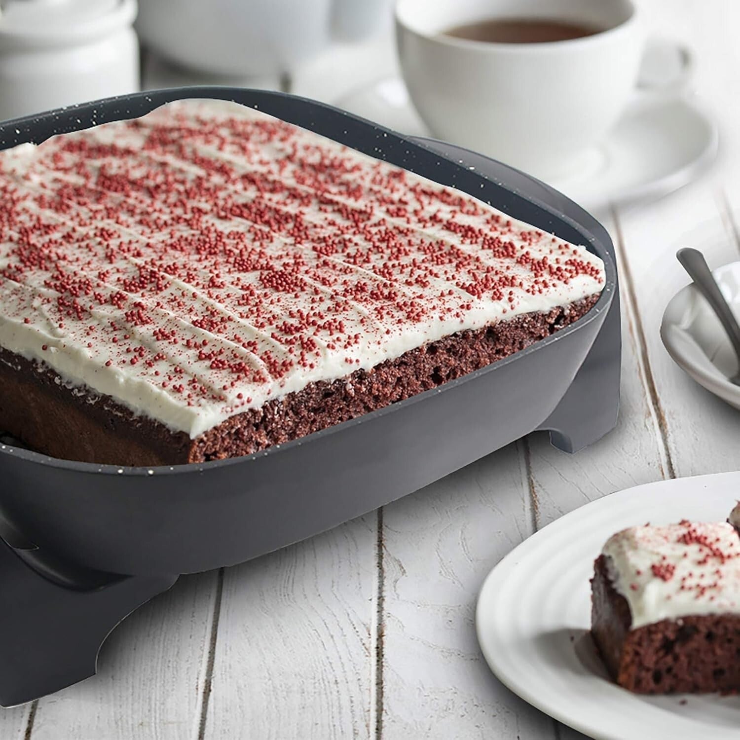 7.5Qt Electric Skillet - Adjustable Temp Control, Scratch-Resistant Black Finish