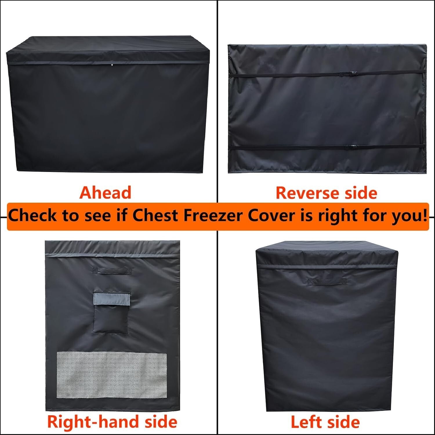 Durable Waterproof Freezer Cover with Easy Access Zipper - 14-16 cu ft Capacity