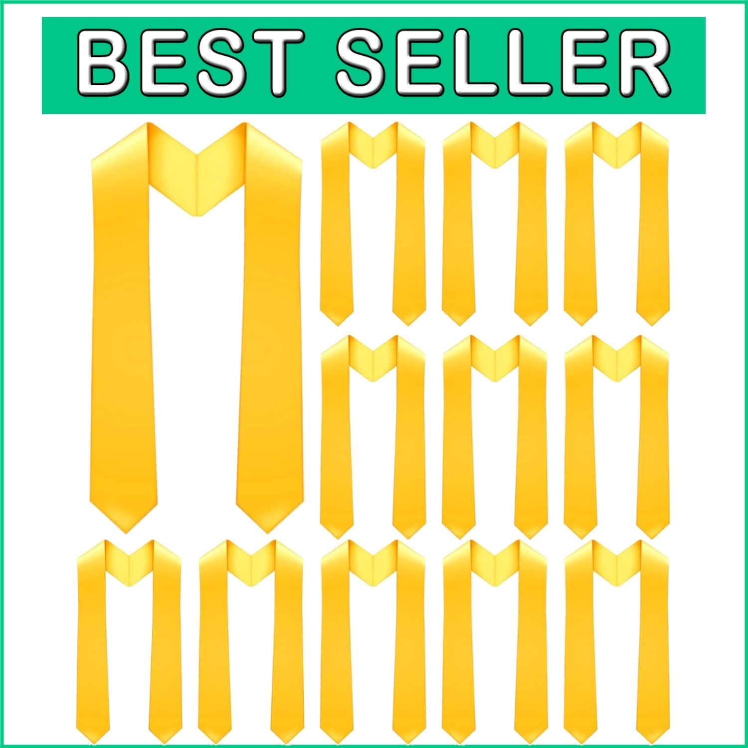 Bulk 12-Pack Unisex Graduation Stoles - Customizable 70-Inch Satin Sashes