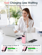 Load image into Gallery viewer, Compact Pink Power Bank 20000mAh with AC Plug &amp; USB-C: Travel-Friendly Charger