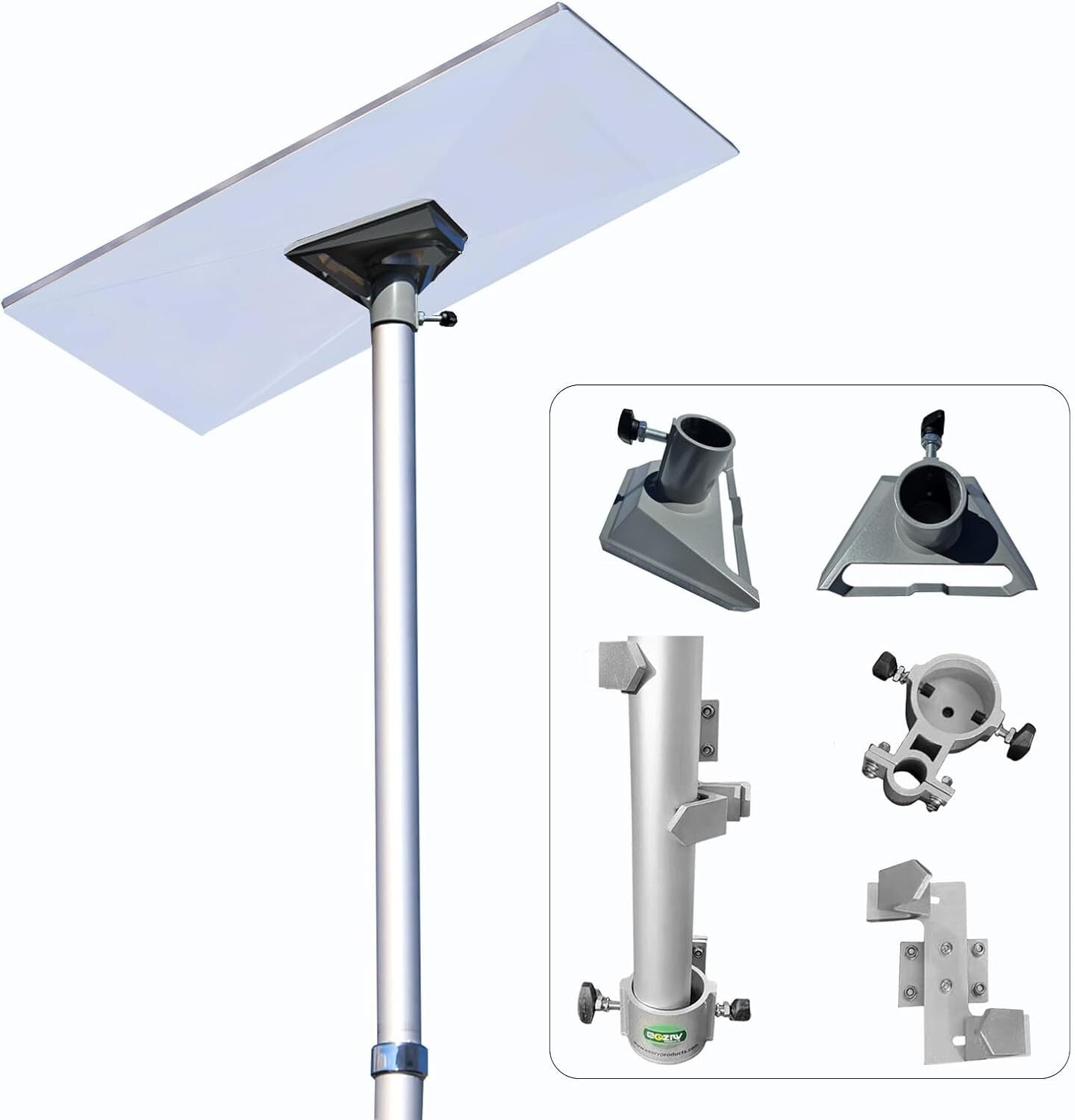 10FT Telescopic Aluminum Antenna Pole with Starlink Adapter & RV Mounting Kit