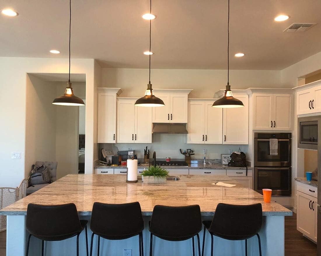 Dimmable 3-Pack Ceiling Pendant Lights - Industrial Barn Style for Modern Spaces