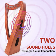 Load image into Gallery viewer, Lightweight Mahogany Harp with 19 Strings and Enhanced Sound Transmission
