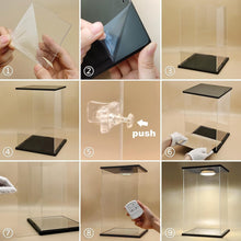 Load image into Gallery viewer, Premium Dustproof Acrylic Display Case with Sliding Doors – 9.4in Organizer