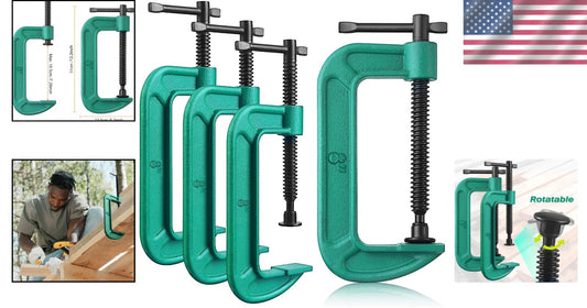 Durable 8-Inch G-Clamp Set for Woodworking & Automotive Projects - 4 Pack