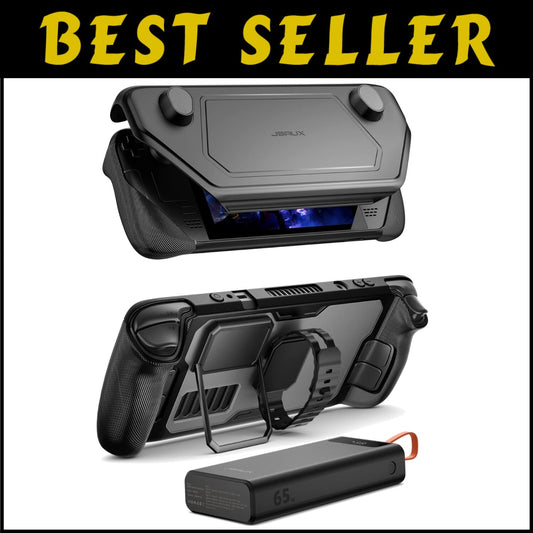Flexible Modular Case for Steam Deck with Shock-Absorbing Power Bank System