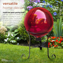 Load image into Gallery viewer, 10" Weather-Resistant Art Deco Glass Gazing Sphere for Home &amp; Garden