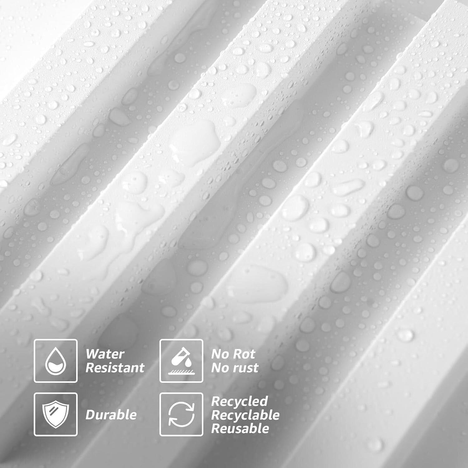 Contemporary Matte White WPC Slat Panels - Easy Install 8-Pack for Interiors