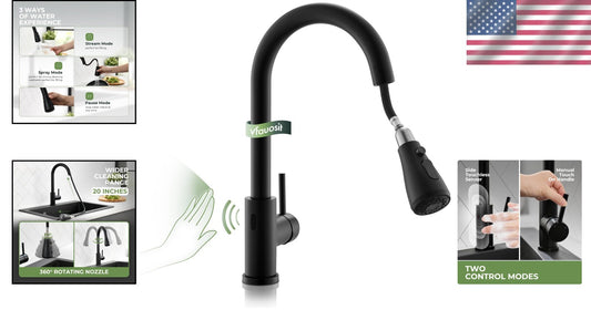 Stainless Steel Touchless Faucet with Smart Motion Sensor - Elegant Matte Black