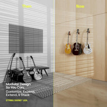 Load image into Gallery viewer, Elegant 3-Pack Guitar Wall Mounts in Black Walnut for All Guitar Types