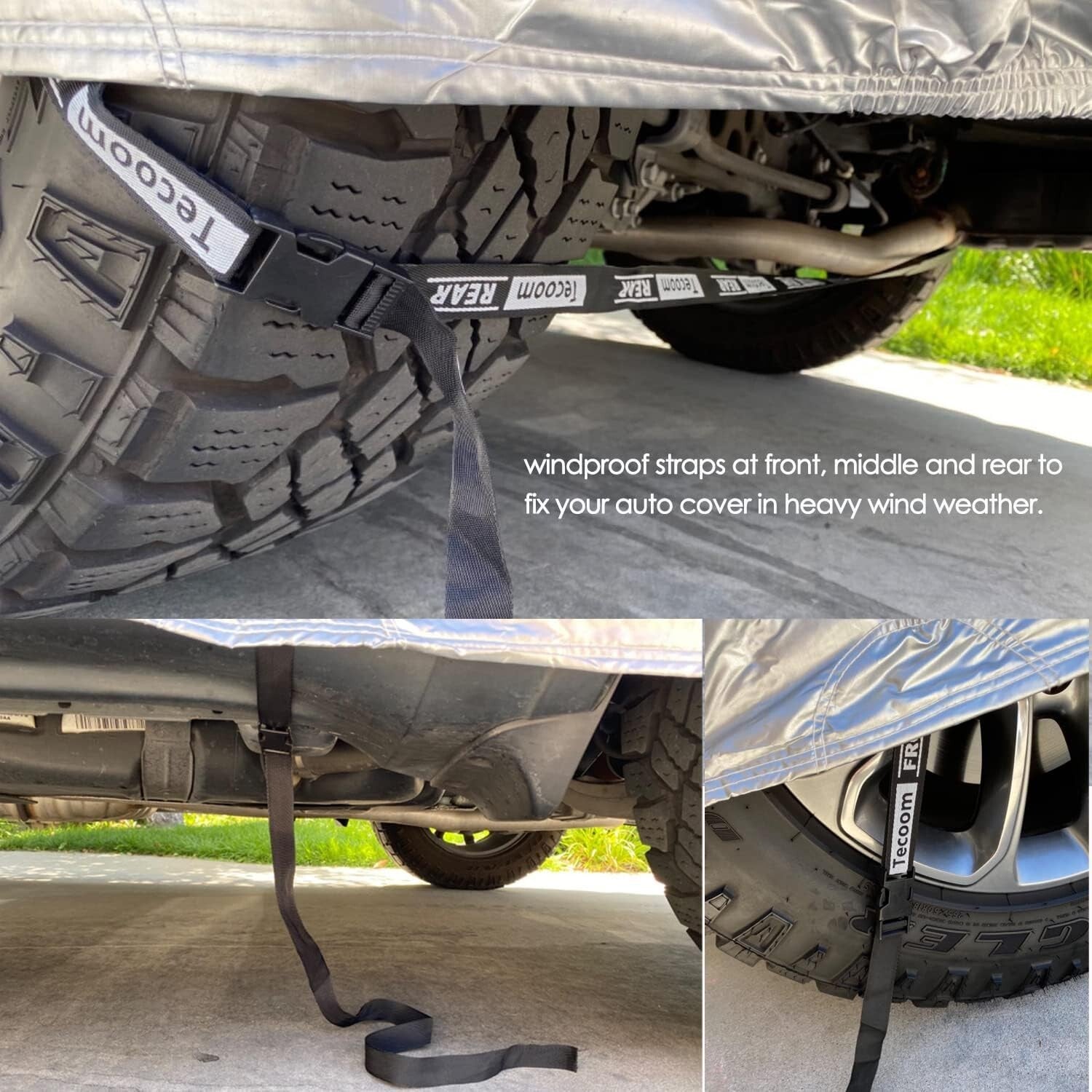 All-Weather Silver SUV Cover: Waterproof, Windproof & UV Layering Protection