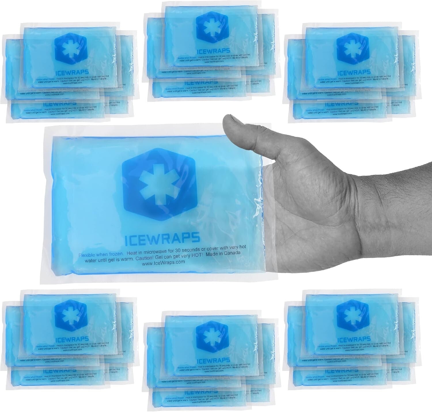 60-Packs Hot & Cold Gel Ice Packs for Instant Pain Relief - Flexible & Reusable