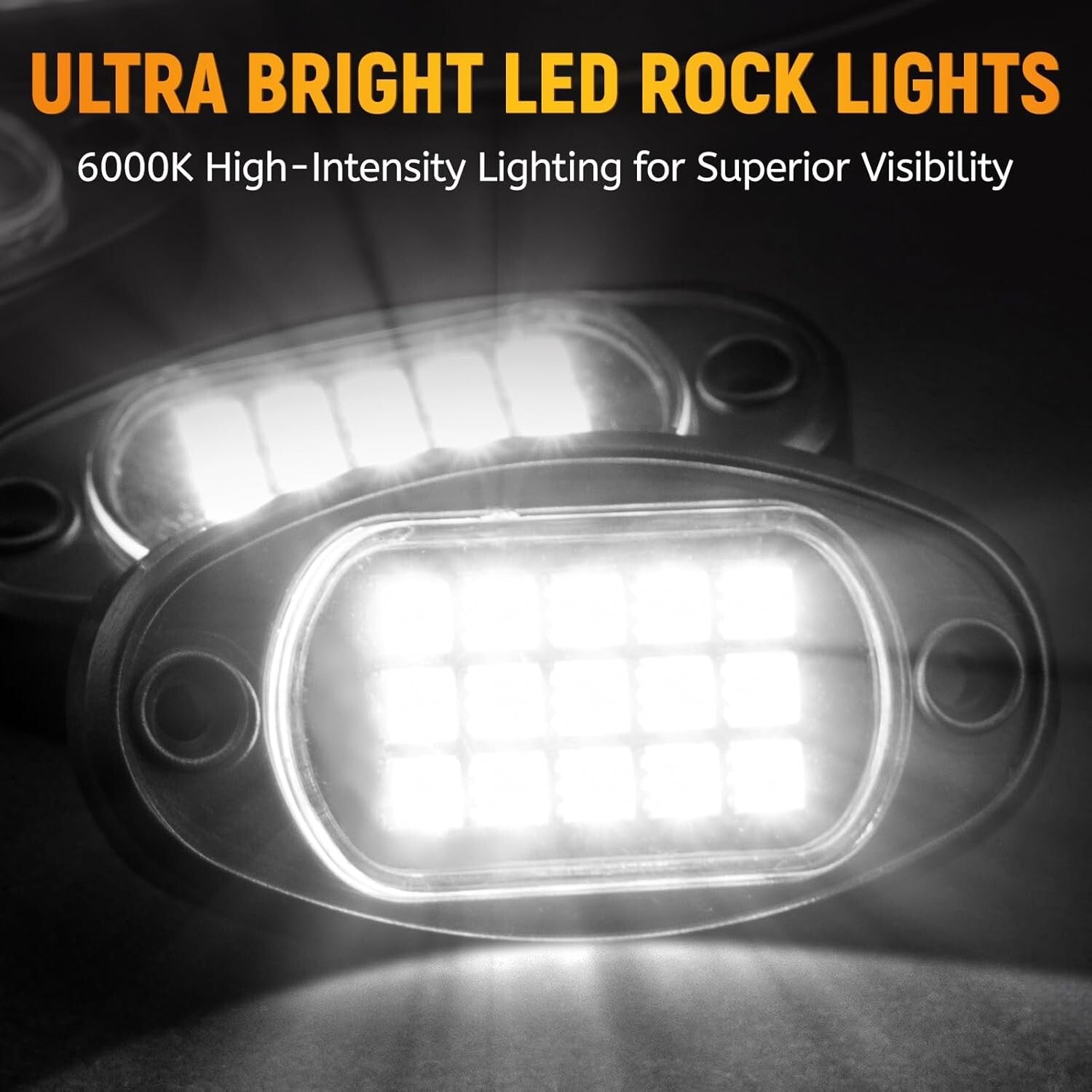 Bright Clear LED Pod Lights - Waterproof 12 Pods for Trucks and Offroad Use