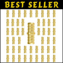 Load image into Gallery viewer, 50-Pack 1/2" Lead-Free Brass PEX Coupling - NSF Certified Plumbing Fittings