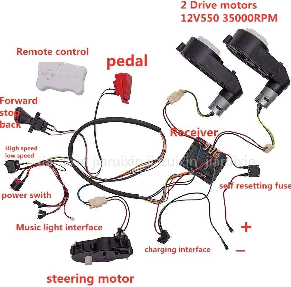 Transform Your Kids Ride-On Car: 12V Modification Kit with Wiring & Motors