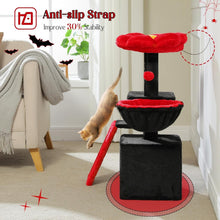 Load image into Gallery viewer, Multi-Level Indoor Cat Tree: Gothic Design with Hammock &amp; Sisal Scratching Ramp