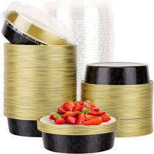 Load image into Gallery viewer, Dark Red Spot Round 4-Inch Aluminum Pans with Lids - Ideal for All Occasions