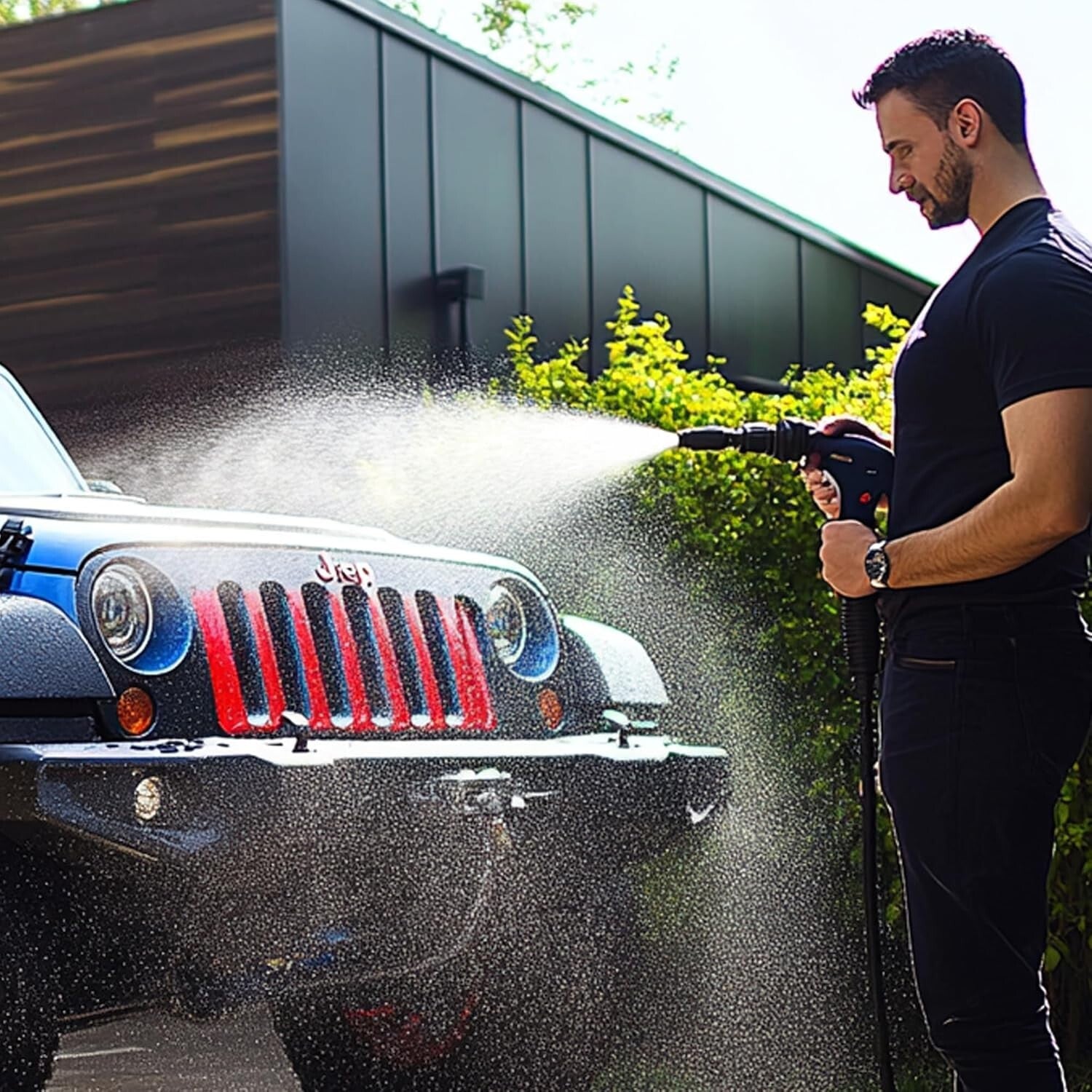 Durable 100FT Rubber Kink Resistant Hose for Efficient 4000 PSI Pressure Washing