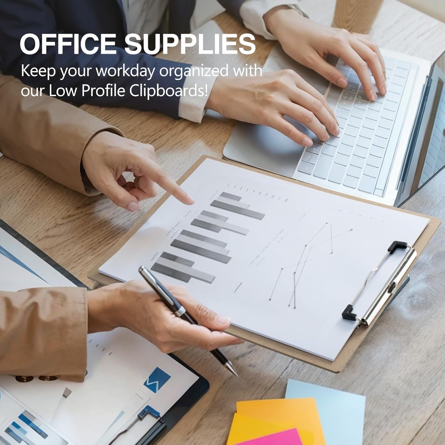 8.5 x 11 Wooden Clipboards with Low Profile Clip - Perfect for Work & Classrooms