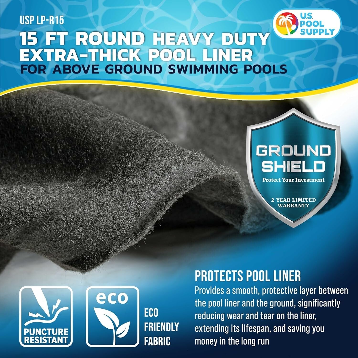 Eco-Friendly 15-Ft Round Pool Liner Pad – Prevents Punctures, Extends Liner Life