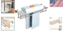 Load image into Gallery viewer, 24-Inch Brushed Nickel Towel Shelf - Easy Install &amp; Elegant Design for Bathrooms