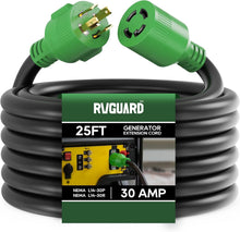 Load image into Gallery viewer, Weather-Resistant 25FT Generator Extension Cord - 10 Gauge Copper Power Solution